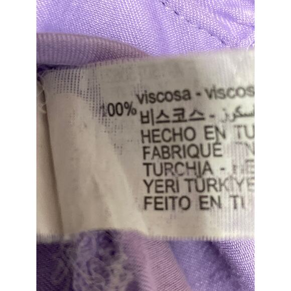 Zara Women's Purple Collared 3/4 Tie Sleeve Button Down Crop Blouse Shirt Top S - Picture 4 of 4